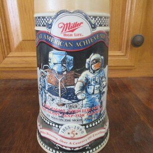 Miller High Life Beer NASA Moon Landing Stein Mug, Vintage 1990